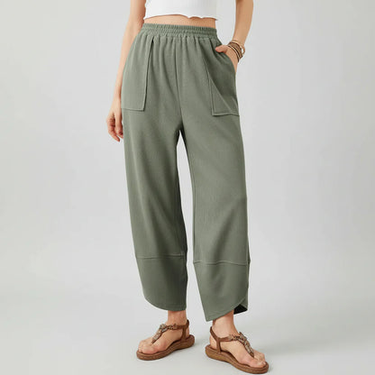 Women's Lightweight Straight-Leg Casual Trousers for Summer