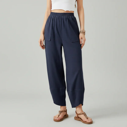 Women's Lightweight Straight-Leg Casual Trousers for Summer