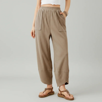 Women's Lightweight Straight-Leg Casual Trousers for Summer