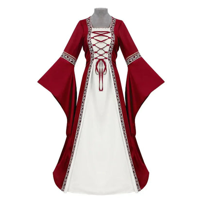 Women's Medieval Renaissance Dress Halloween Costume Outfit