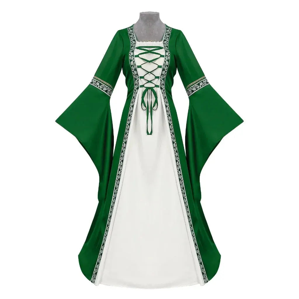 Women's Medieval Renaissance Dress Halloween Costume Outfit