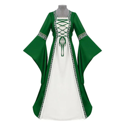 Women's Medieval Renaissance Dress Halloween Costume Outfit
