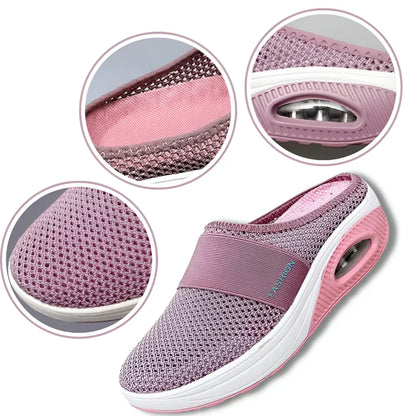 Women's Mesh Slip-On Walking Shoes with Cushioned Sole