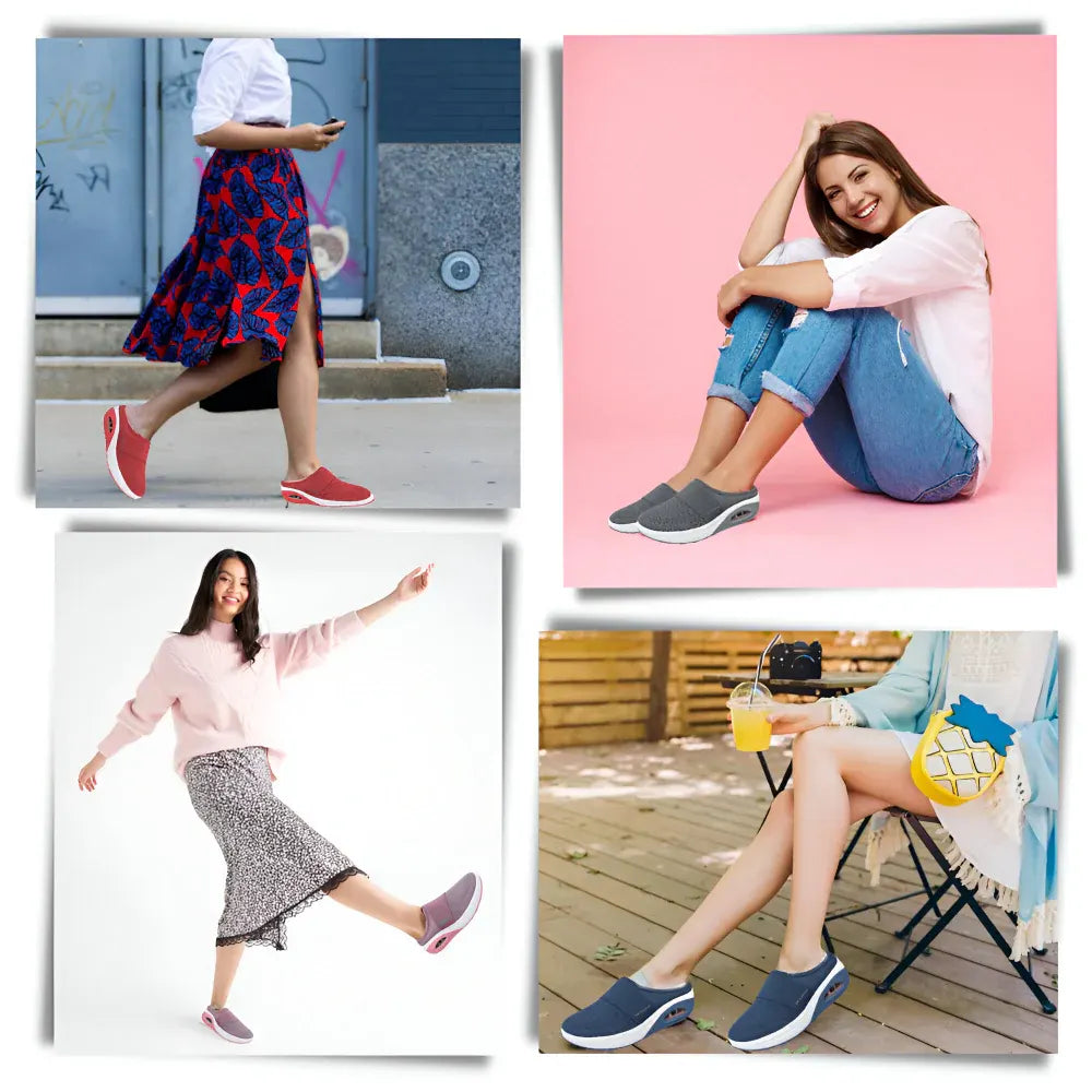 Women's Mesh Slip-On Walking Shoes with Cushioned Sole