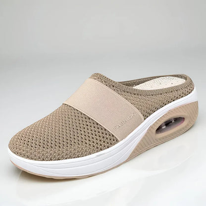 Women's Mesh Slip-On Walking Shoes with Cushioned Sole