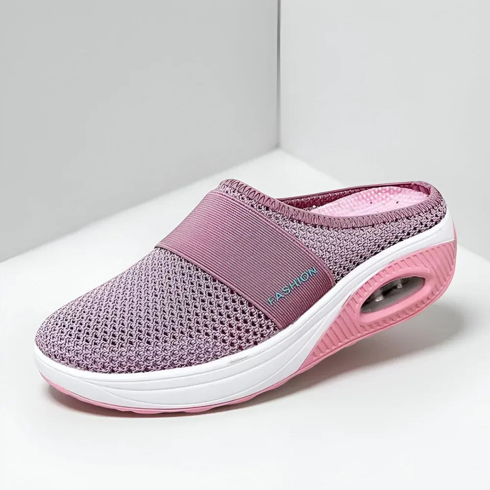 Women's Mesh Slip-On Walking Shoes with Cushioned Sole