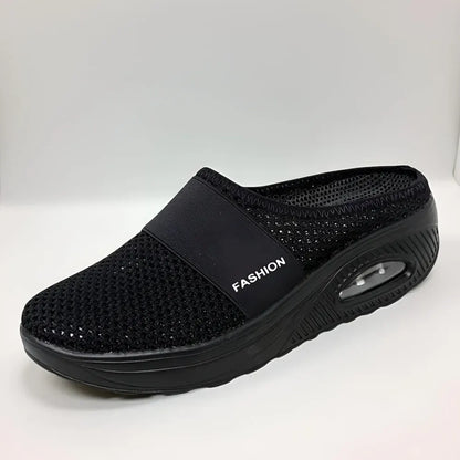 Women's Mesh Slip-On Walking Shoes with Cushioned Sole