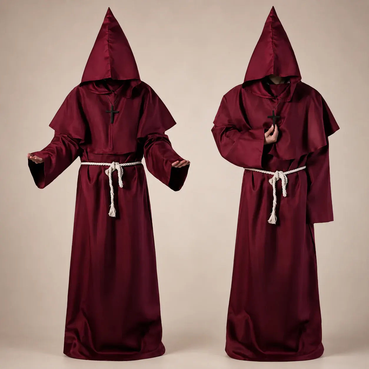 Women's Nun Robe Halloween Costume Dress Up Outfit