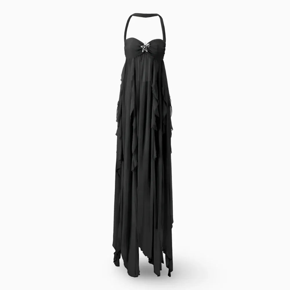Women's Off-Shoulder Pleated Long Formal Evening Gown