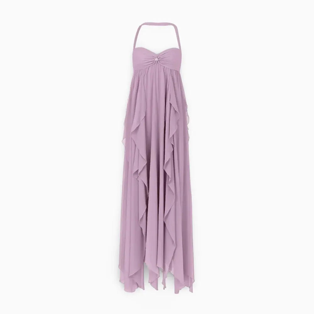 Women's Off-Shoulder Pleated Long Formal Evening Gown