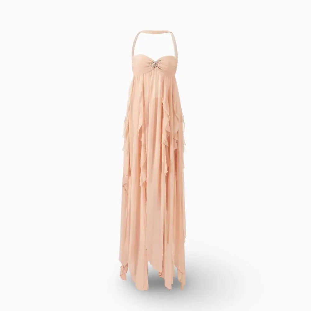 Women's Off-Shoulder Pleated Long Formal Evening Gown