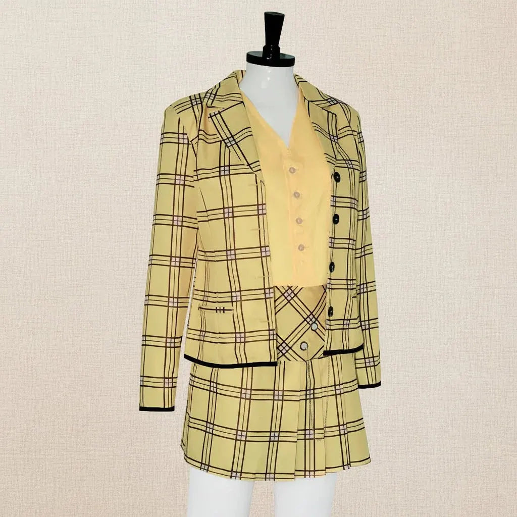 Women's Plaid Halloween Costume Blazer & Skirt Set
