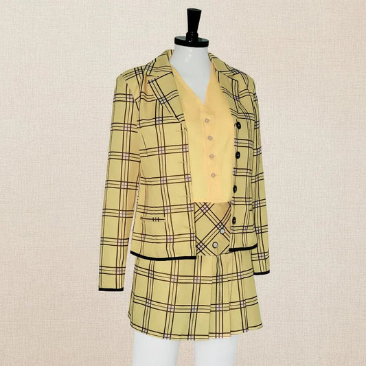 Women's Plaid Halloween Costume Blazer & Skirt Set