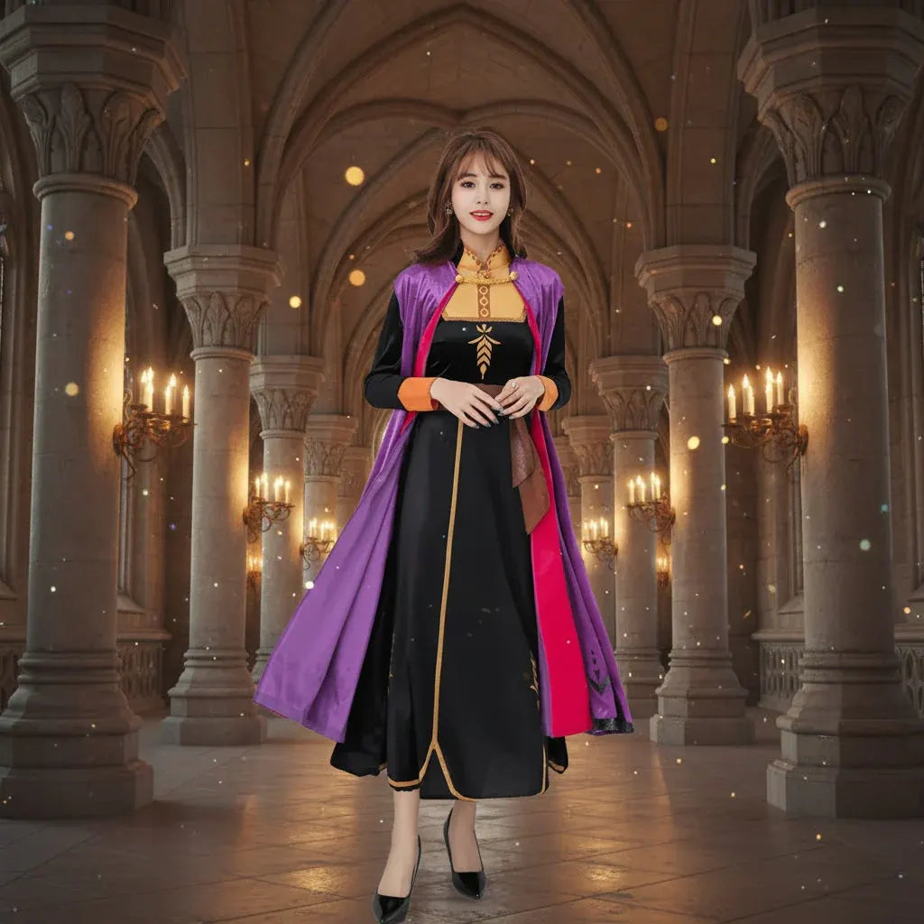 Women's Princess Costume Dress with Cape for Halloween
