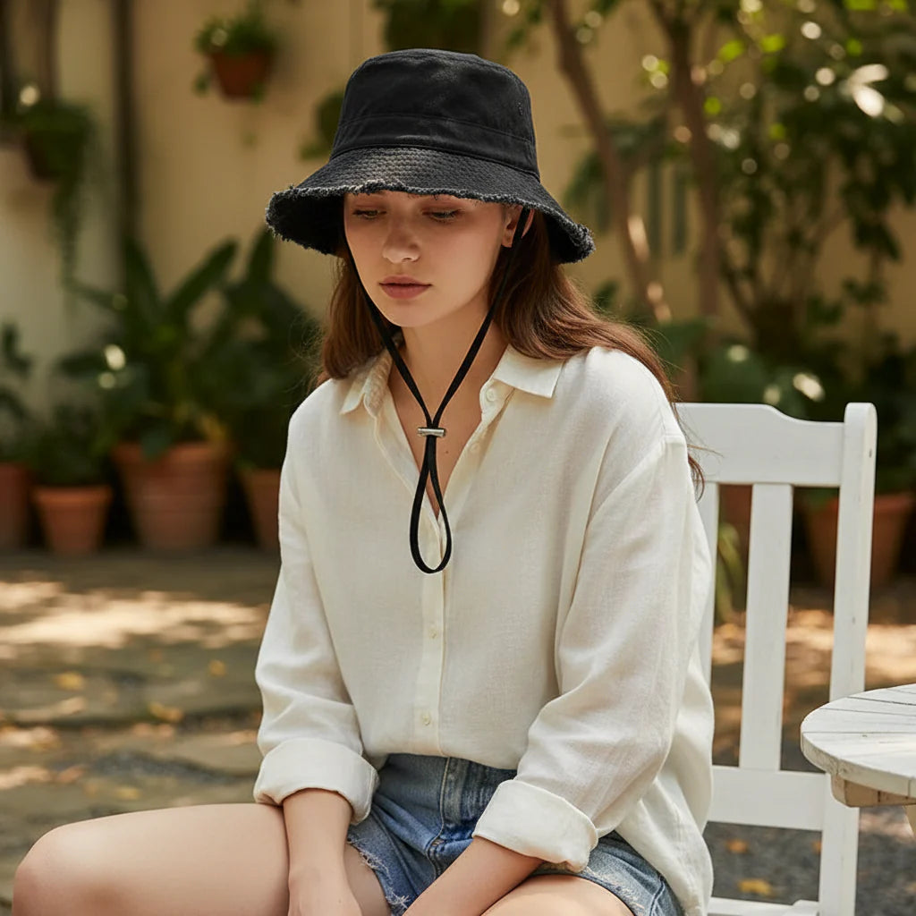 Women's Reversible Fisherman Bucket Hat - Wide Brim Sun Cap