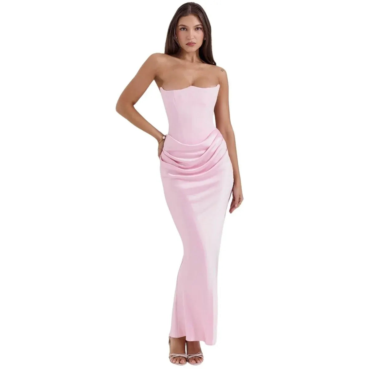 Women's Sleek Corset Evening Gown - Formal Occasion Dress