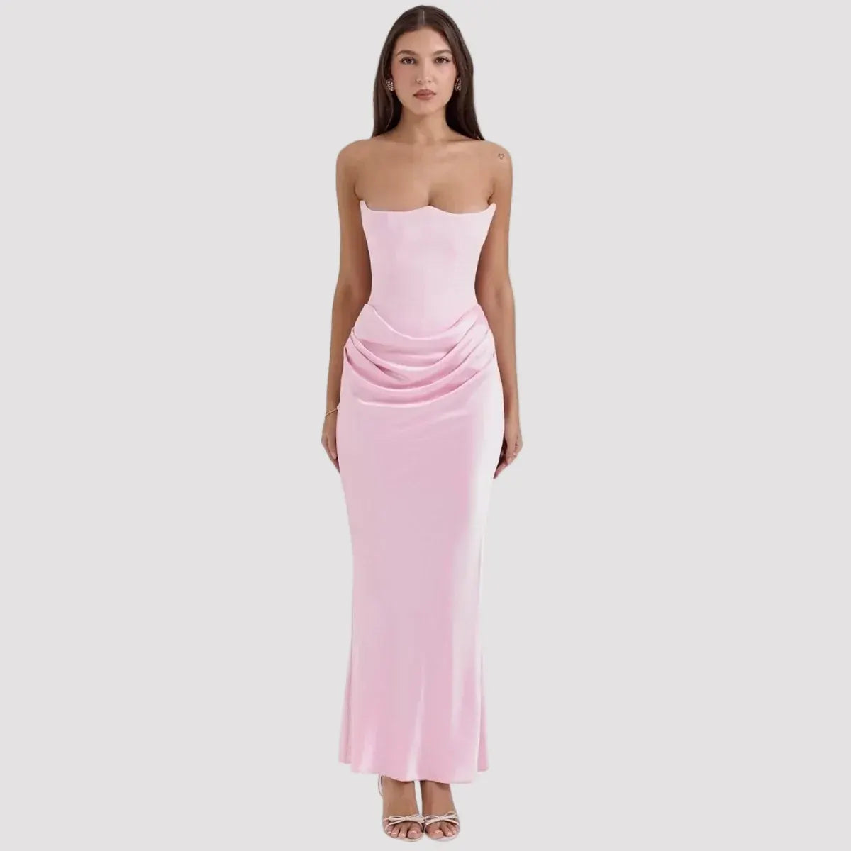 Women's Sleek Corset Evening Gown - Formal Occasion Dress