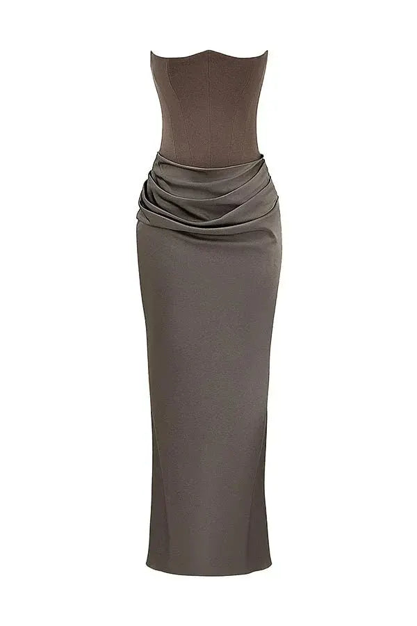 Women's Sleek Corset Evening Gown - Formal Occasion Dress