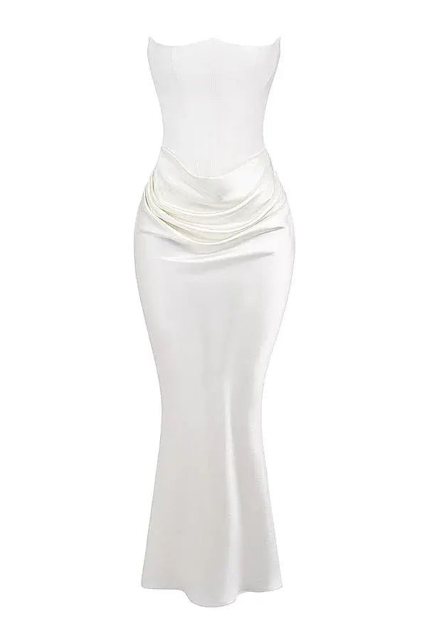 Women's Sleek Corset Evening Gown - Formal Occasion Dress