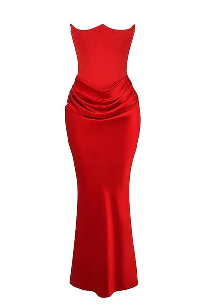 Women's Sleek Corset Evening Gown - Formal Occasion Dress