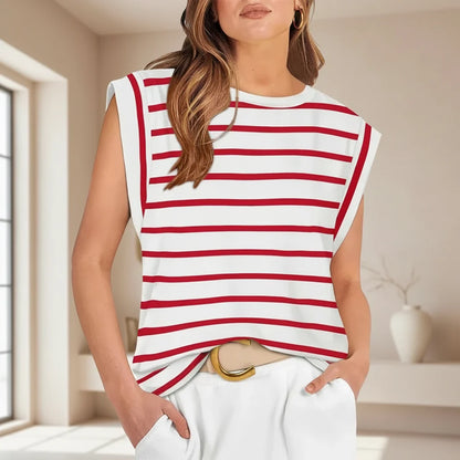 Women's Sleeveless Casual Loose-Fit Summer Tank Top Blouse