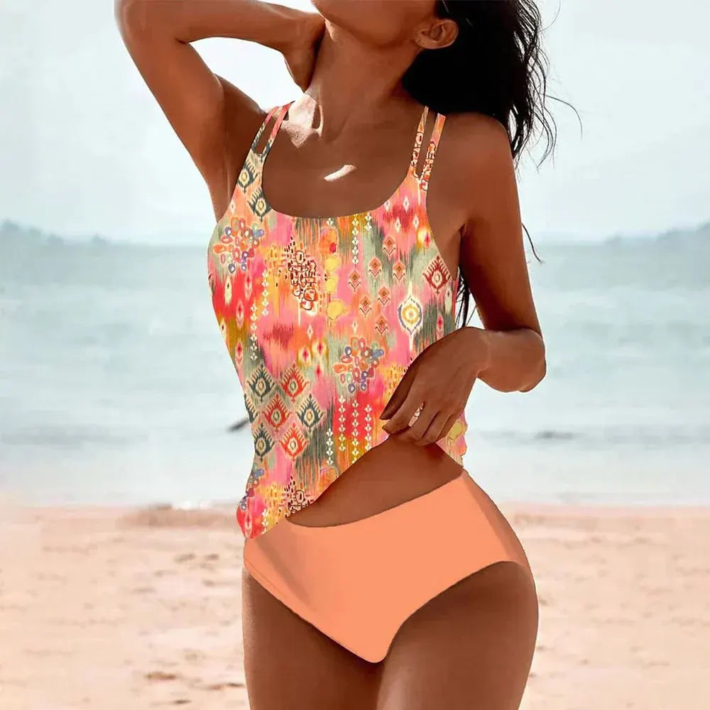 Women's Two-Piece Tankini Bikini Swimwear Set