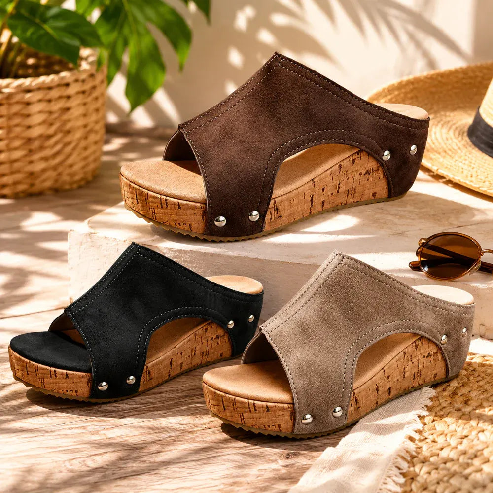 Women's Wedge Platform Slip-On Sandals for Casual Summer Wear