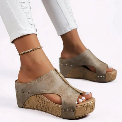 Women's Wedge Platform Slip-On Sandals for Casual Summer Wear