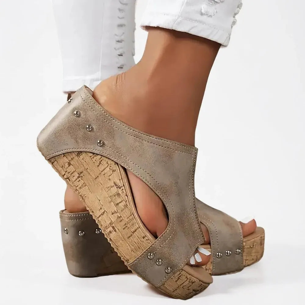 Women's Wedge Platform Slip-On Sandals for Casual Summer Wear