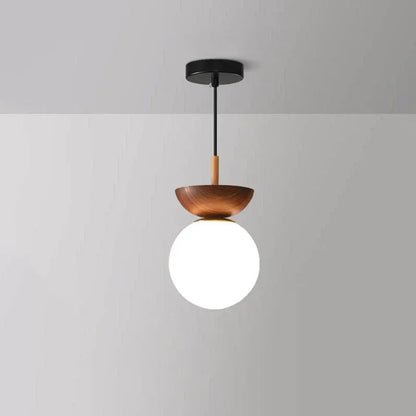 Wood & Glass Japanese-Inspired Flush Mount Ceiling Light with Minimalist Design