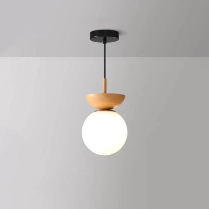 Wood & Glass Japanese-Inspired Flush Mount Ceiling Light with Minimalist Design