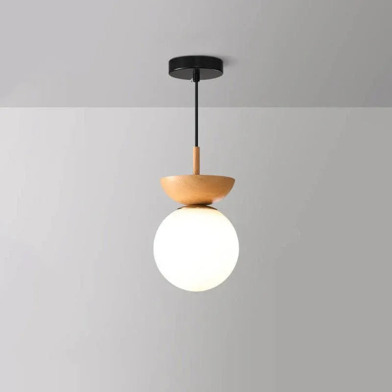 Wood & Glass Japanese-Inspired Flush Mount Ceiling Light with Minimalist Design