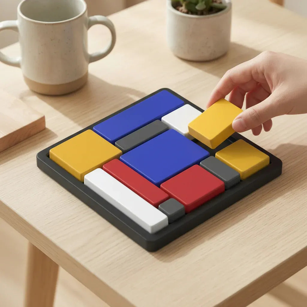 Wood Shape Sorter Puzzle Blocks - Educational Brain Toy for Kids Learning