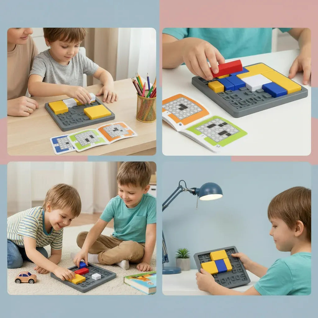 Wood Shape Sorter Puzzle Blocks - Educational Brain Toy for Kids Learning