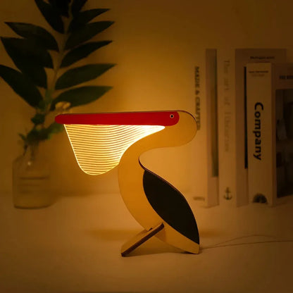 Wooden Animal LED Table Lamp Night Light for Kids Room Decor