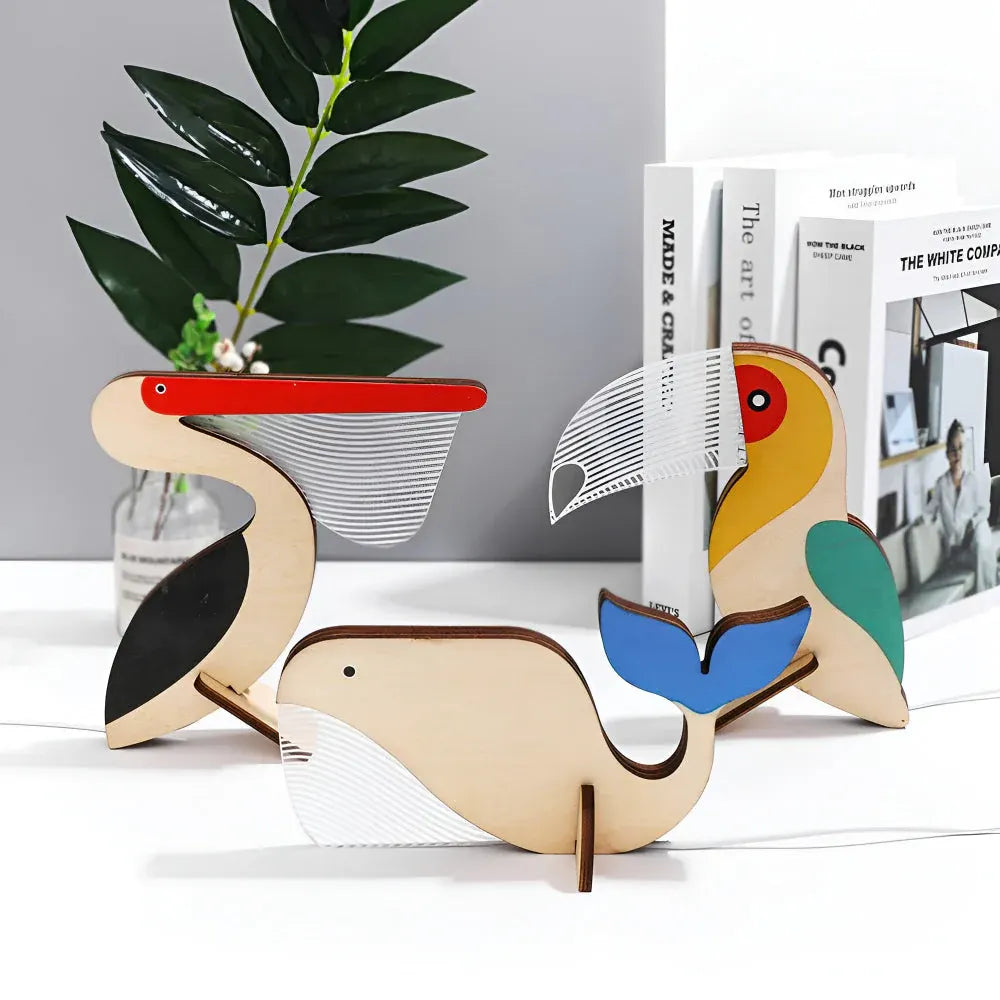 Wooden Animal LED Table Lamp Night Light for Kids Room Decor