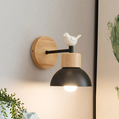 Wooden Bird-Shaped LED Wall Sconce | Nordic Bedside Sconce Light