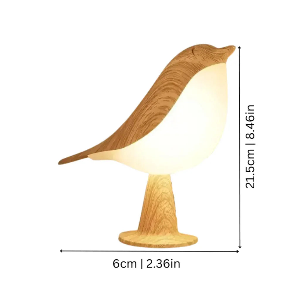 Wooden Bird-Shaped Rechargeable Table Accent Lamp