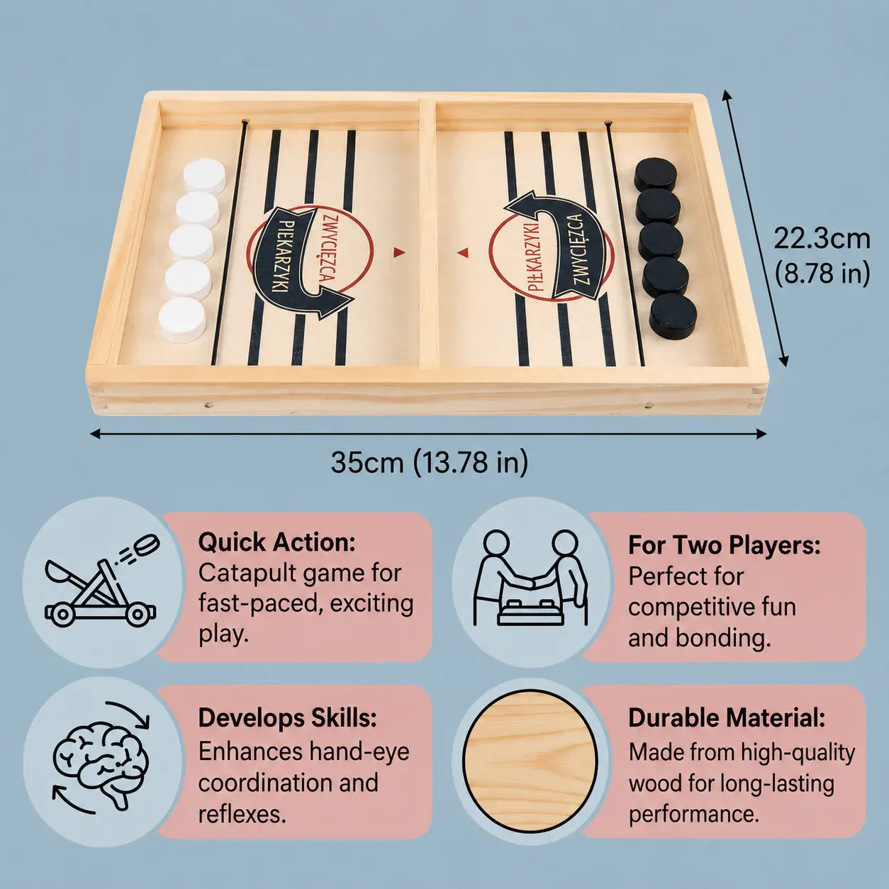 Wooden Catapult Tabletop Game Set for Family Fun Night