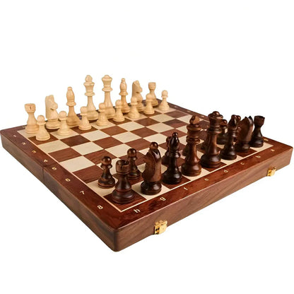 Wooden Chess Board Classic Game Set with Storage Case
