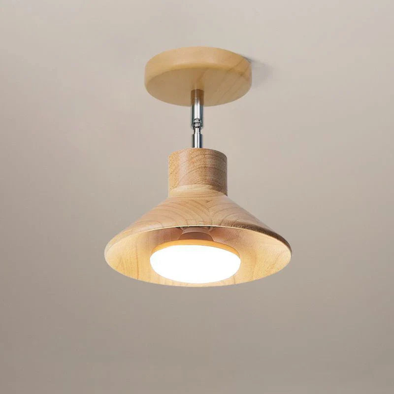 Wooden Cone Pendant Light | Nordic-Style Ceiling Fixture