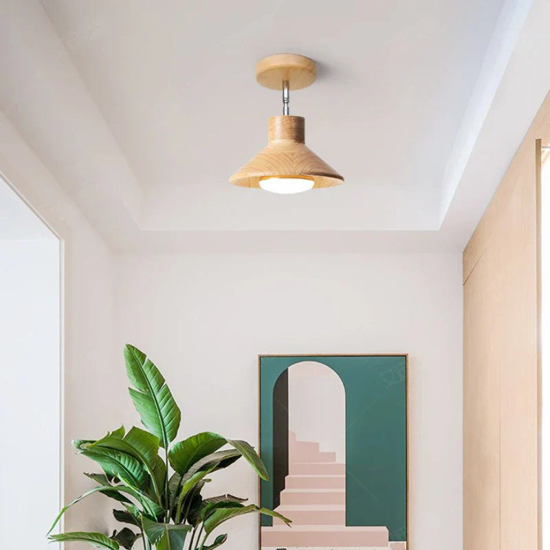 Wooden Cone Pendant Light | Nordic-Style Ceiling Fixture