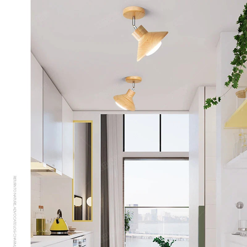 Wooden Cone Pendant Light | Nordic-Style Ceiling Fixture