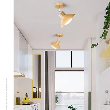 Wooden Cone Pendant Light | Nordic-Style Ceiling Fixture