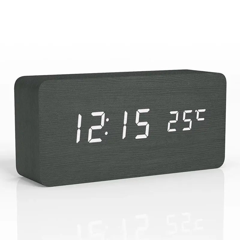 Wooden Digital LED Desk Alarm Clock
