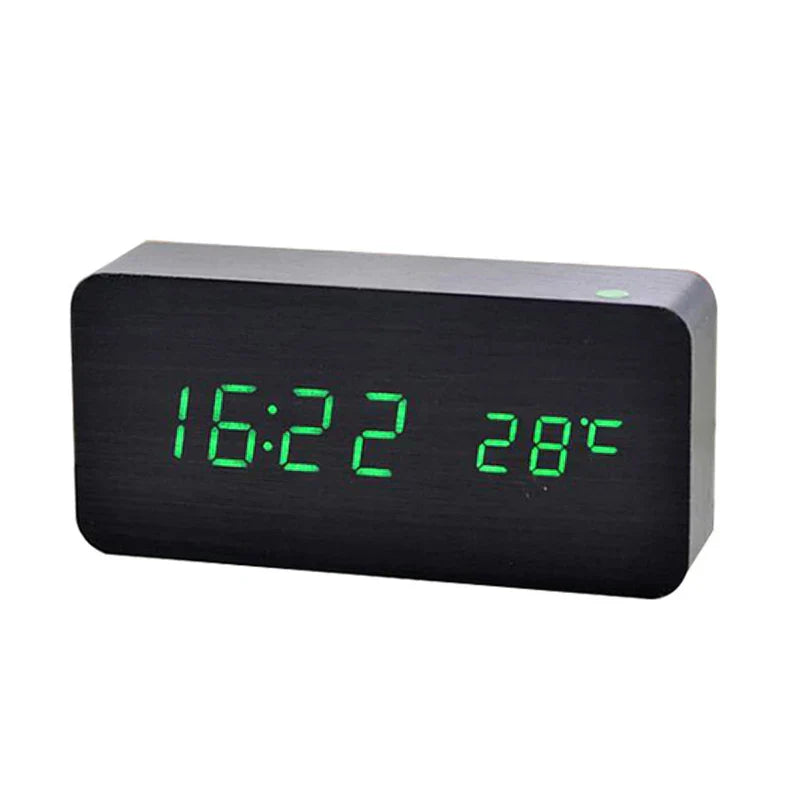 Wooden Digital LED Desk Alarm Clock