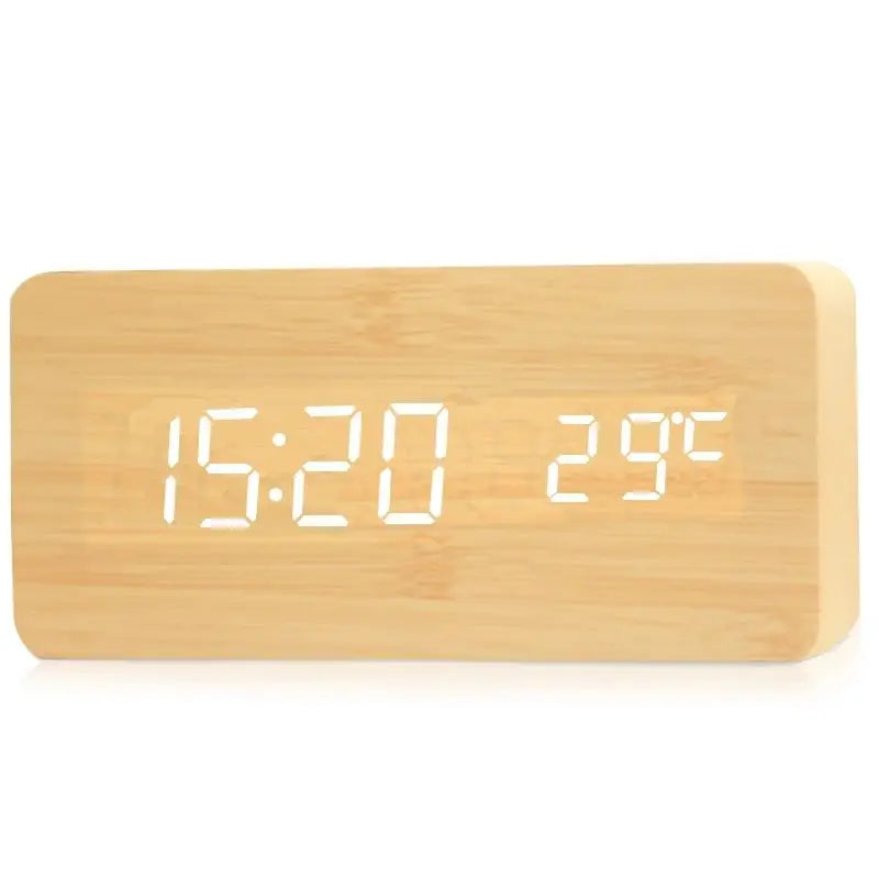 Wooden Digital LED Desk Alarm Clock