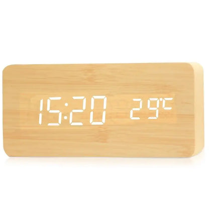 Wooden Digital LED Desk Alarm Clock