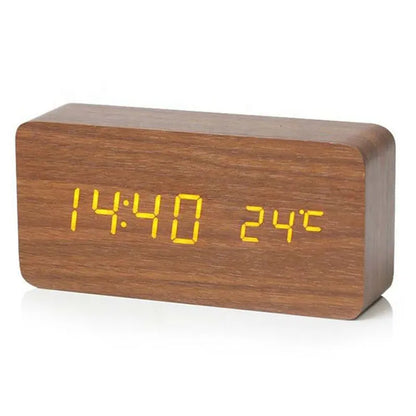 Wooden Digital LED Desk Alarm Clock