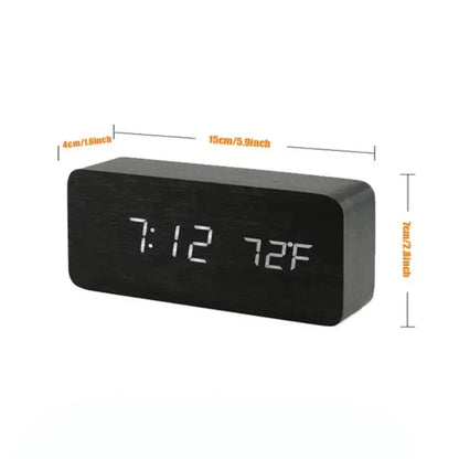 Wooden Digital LED Desk Alarm Clock